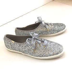 **FINAL REDUCTION** KATE SPADE X KEDS Silver Glitter Sneakers Women’s Size 11